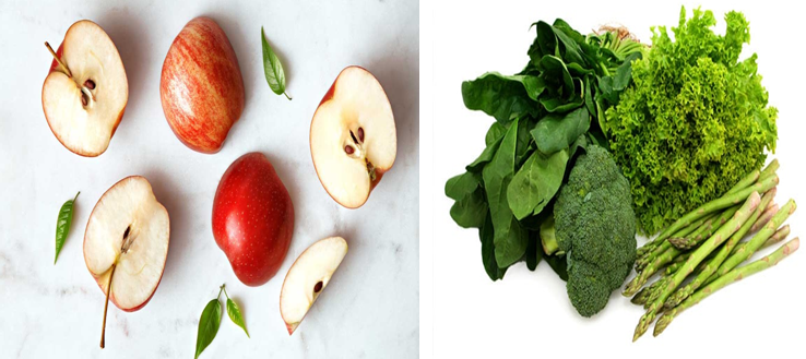 APPLES AND LEAFY VEGETABLES
